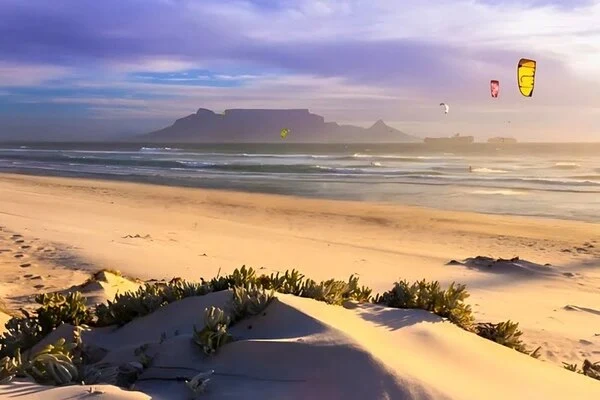 kite surfers table mountain view