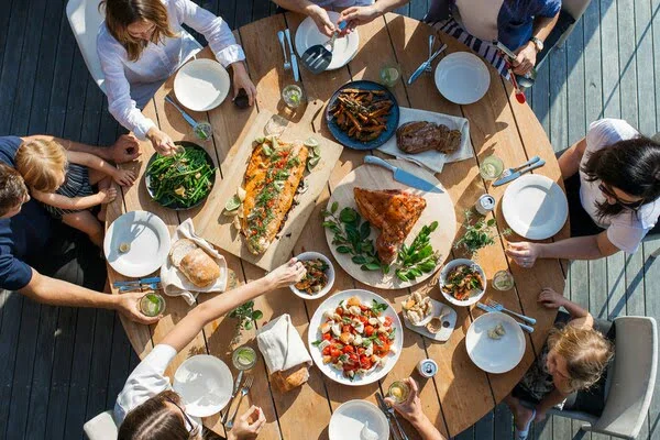 people eating at restaurant